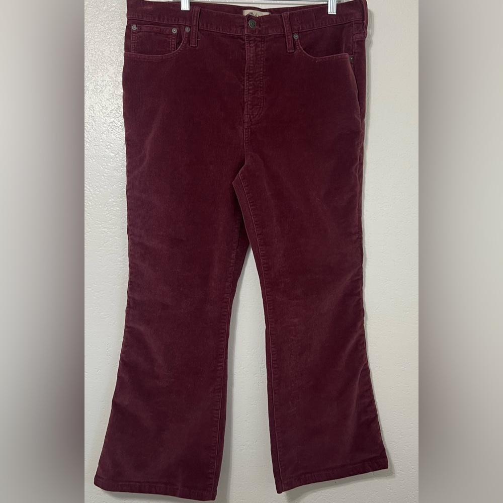 Madewell The Perfect Vintage Flare Jean Corduroy Christmas Burgundy Sz 32 - Picture 3 of 10